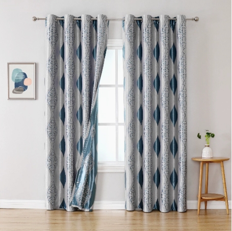 Double-sided jacquard European style fabric Ring Top Curtain for Living Room Bedroom Blackout Window Home Decoration Drape Shading Room Decor Breathability
