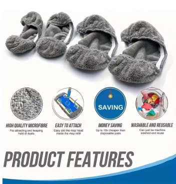 4pcs-Reusable mop replacement pad, flat floor mop cloth, washable and durable replacement mop cloth, easy to clean
