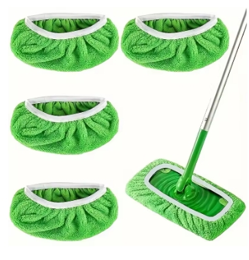 4pcs-Reusable mop replacement pad, flat floor mop cloth, washable and durable replacement mop cloth, easy to clean