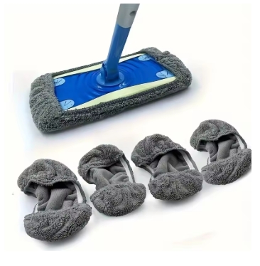 4pcs-Reusable mop replacement pad, flat floor mop cloth, washable and durable replacement mop cloth, easy to clean
