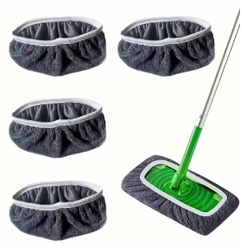 4pcs-Reusable mop replacement pad, flat floor mop cloth, washable and durable replacement mop cloth, easy to clean