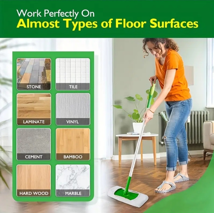 4pcs-Reusable mop replacement pad, flat floor mop cloth, washable and durable replacement mop cloth, easy to clean