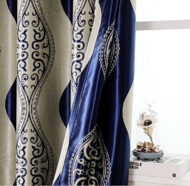 Double-sided jacquard European style fabric Ring Top Curtain for Living Room Bedroom Blackout Window Home Decoration Drape Shading Room Decor Breathability