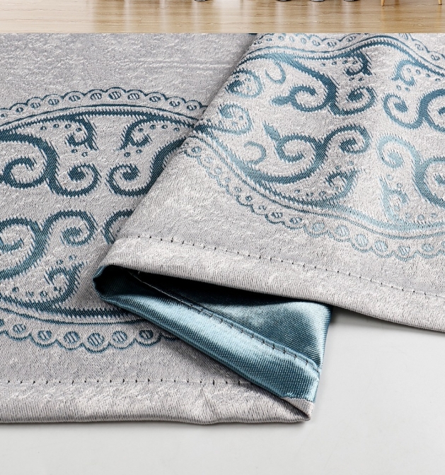 Double-sided jacquard European style fabric Ring Top Curtain for Living Room Bedroom Blackout Window Home Decoration Drape Shading Room Decor Breathability