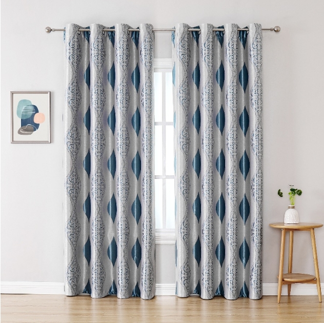 Double-sided jacquard European style fabric Ring Top Curtain for Living Room Bedroom Blackout Window Home Decoration Drape Shading Room Decor Breathability