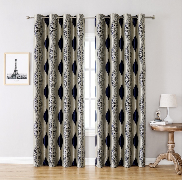 Double-sided jacquard European style fabric Ring Top Curtain for Living Room Bedroom Blackout Window Home Decoration Drape Shading Room Decor Breathability