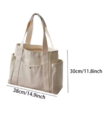 Large Capacity Canvas Tote Bags for Work Commuting Carrying Bag College Style Student Outfit Book Shoulder Bag Shopping Bag