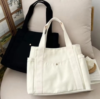 Large Capacity Canvas Tote Bags for Work Commuting Carrying Bag College Style Student Outfit Book Shoulder Bag Shopping Bag