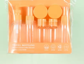 7PCS Travel Bottle Bag Wash Set Makeup Shampoo Body Wash Portable Skin Care Product Hand Cream Refillable Spray Lotion Bottle