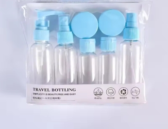 7PCS Travel Bottle Bag Wash Set Makeup Shampoo Body Wash Portable Skin Care Product Hand Cream Refillable Spray Lotion Bottle
