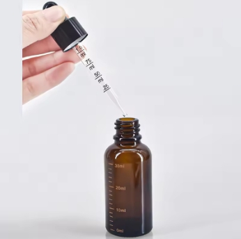 Dropper Bottles with Scale 5ml-100ml Reagent Eye Drop Amber Glass Aromatherapy Liquid Pipette Bottle Refillable Bottles Travel