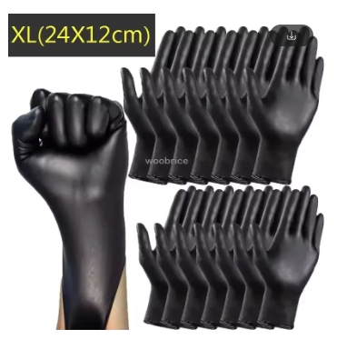 50pcs/100pcs Gloves Black Washing Xl Tableware Disposible Latex Free PVC Gloves Housework Car Industry Gardening Pet Care Cooking Tools