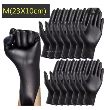 50pcs/100pcs Gloves Black Washing Xl Tableware Disposible Latex Free PVC Gloves Housework Car Industry Gardening Pet Care Cooking Tools