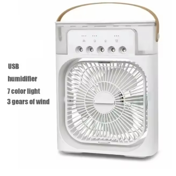 Portable Humidifier Fan Air Conditioners USB Electric Fan LED Night Light Water Mist Fun 3 In 1 Air Cooler Humidifie For Home
