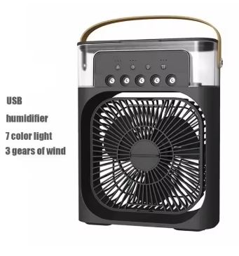 Portable Humidifier Fan Air Conditioners USB Electric Fan LED Night Light Water Mist Fun 3 In 1 Air Cooler Humidifie For Home