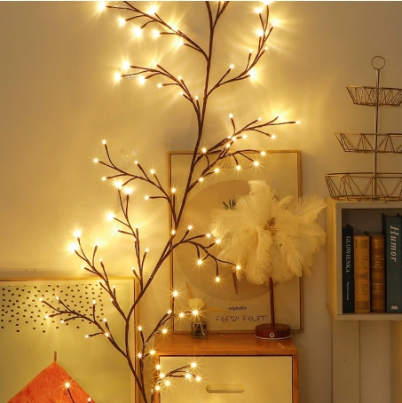 1PCS 96Leds Outdoor USB Tree and Vine Light 8 Mode Indoor Christmas Fireplace Atmosphere Light Room Wall Decoration Nightlights