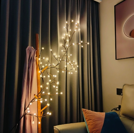 1PCS 96Leds Outdoor USB Tree and Vine Light 8 Mode Indoor Christmas Fireplace Atmosphere Light Room Wall Decoration Nightlights