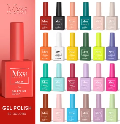 60-color set of nail polish for opening a nail salon Mxsi 15ml Gel Nail Polish Neon Brown Royal Blue Red Green Pastal Nude Nail Art Varnish Gel Lacquer Top Coat UV Gel Nail Not Set