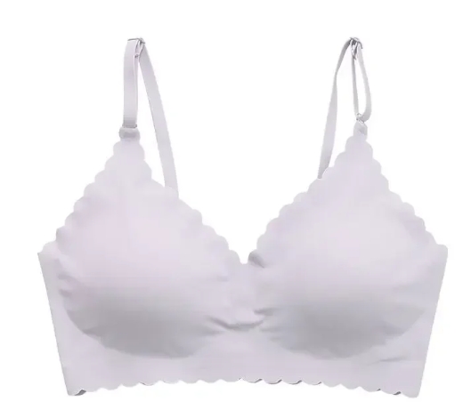 Hot Sale 6 Colors New Ice Silk Underwear Comfy Bra WireFree Padded Wavy Edge Invisible Yoga Wear Ladies Bra Seamless Women Bra