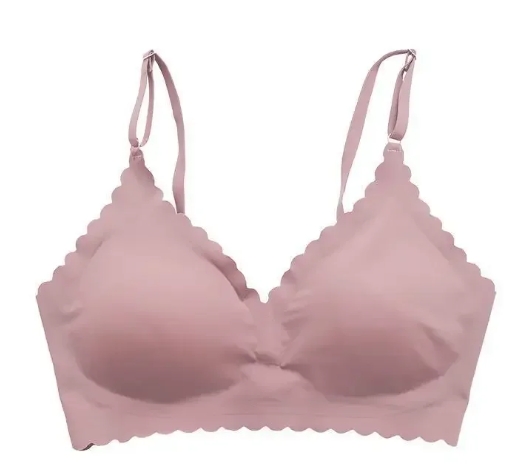 Hot Sale 6 Colors New Ice Silk Underwear Comfy Bra WireFree Padded Wavy Edge Invisible Yoga Wear Ladies Bra Seamless Women Bra