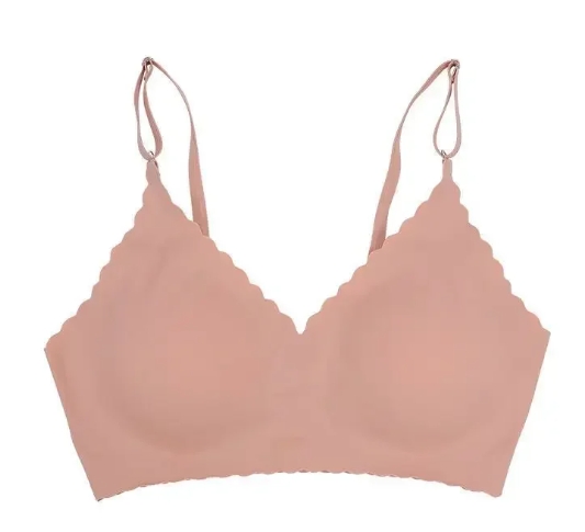 Hot Sale 6 Colors New Ice Silk Underwear Comfy Bra WireFree Padded Wavy Edge Invisible Yoga Wear Ladies Bra Seamless Women Bra
