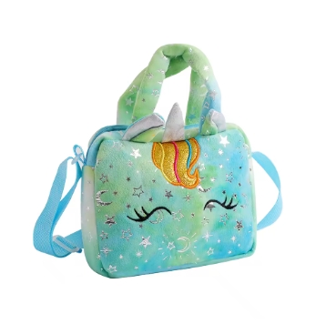 Plush Unicorn Single Shoulder Crossbody Bag for Children's Coin Purse Girl Travel Handbag Cute Student Gift Storage Pencil Bags