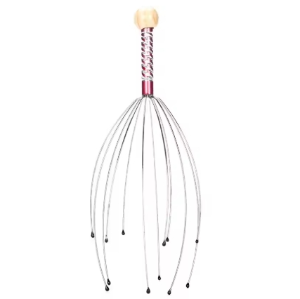 Octopus Head Massager Stainless Steel Engraved Head Relaxer Brain Massage Claw Scalp Scratcher Itch Reliever