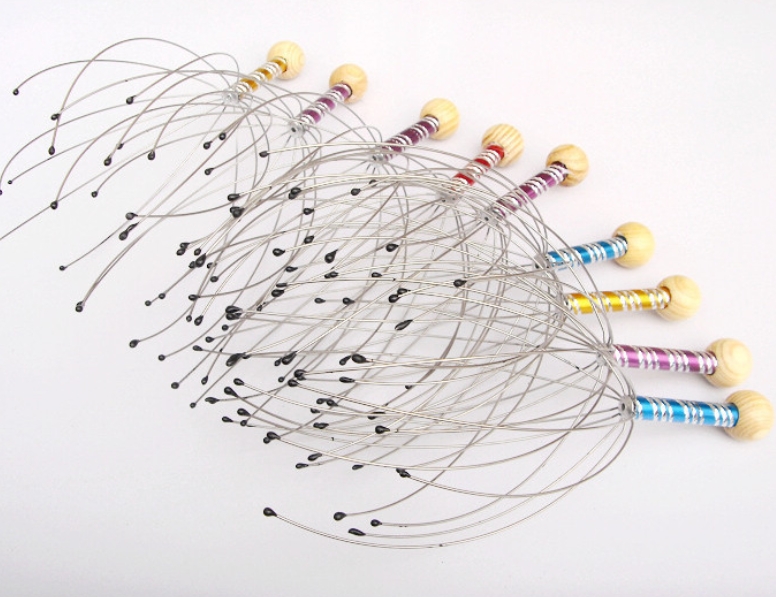 Octopus Head Massager Stainless Steel Engraved Head Relaxer Brain Massage Claw Scalp Scratcher Itch Reliever