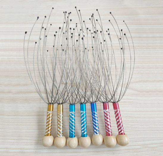 Octopus Head Massager Stainless Steel Engraved Head Relaxer Brain Massage Claw Scalp Scratcher Itch Reliever