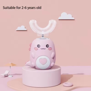 Children U-shaped Electric Toothbrush 360 Degrees Smart Cartoon Kids silicone Toothbrush Automatic Rechargeable Sonic Toothbrush