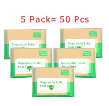 100PCS Disposable Toilet Seat Cover Portable Travel Camping Hotel Bathroom Degradable Waterproof Toilet Mat Accessories