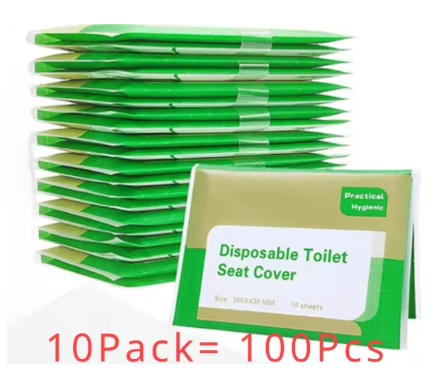 100PCS Disposable Toilet Seat Cover Portable Travel Camping Hotel Bathroom Degradable Waterproof Toilet Mat Accessories