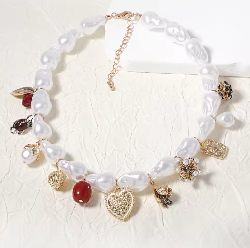 Fashion Imitation Pearls Choker Necklace for Women Banquet Party Jewelry Neck Accessories