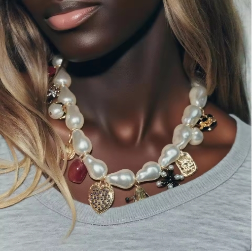 Fashion Imitation Pearls Choker Necklace for Women Banquet Party Jewelry Neck Accessories
