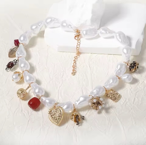 Fashion Imitation Pearls Choker Necklace for Women Banquet Party Jewelry Neck Accessories