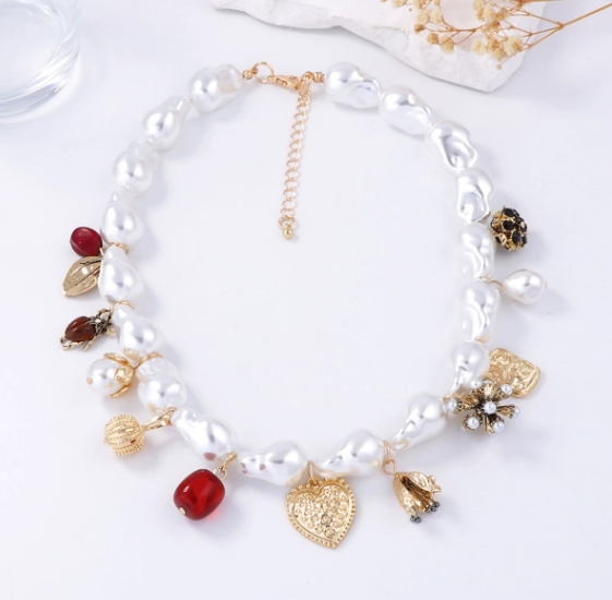 Fashion Imitation Pearls Choker Necklace for Women Banquet Party Jewelry Neck Accessories