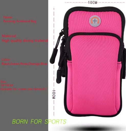 5 Colors Running Armband Phone Case Holder Phone Bag Jogging Fitness Gym Arm Band for Universal 6.5" Phone