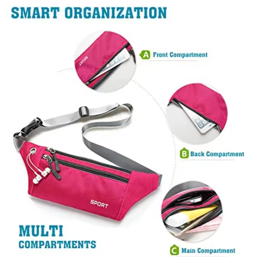 Men Women Sport Waist Pack Fanny Pack Crossbody Wallet Belt Travel Running Bag Fashion Sport Waist Bag Pouch Sports Fanny Bag