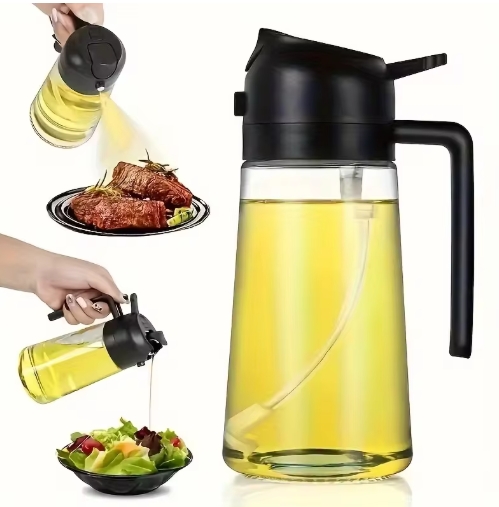 2in1 470ml Spray Oil Sprayer Bottle Spray Oil Dispenser Oil Jar Cruet BBQ Kitchen Cooking Roasting Picnic Kitchen Tools