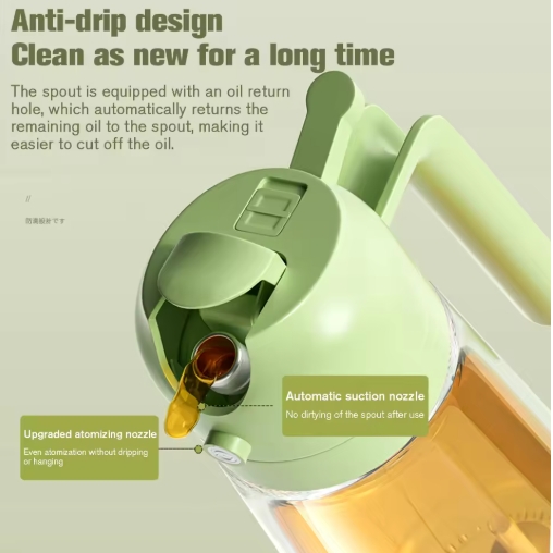 2in1 470ml Spray Oil Sprayer Bottle Spray Oil Dispenser Oil Jar Cruet BBQ Kitchen Cooking Roasting Picnic Kitchen Tools