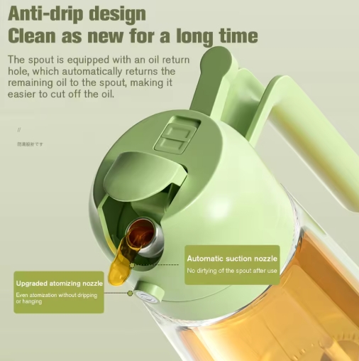 2in1 470ml Spray Oil Sprayer Bottle Spray Oil Dispenser Oil Jar Cruet BBQ Kitchen Cooking Roasting Picnic Kitchen Tools