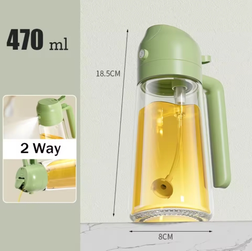 2in1 470ml Spray Oil Sprayer Bottle Spray Oil Dispenser Oil Jar Cruet BBQ Kitchen Cooking Roasting Picnic Kitchen Tools