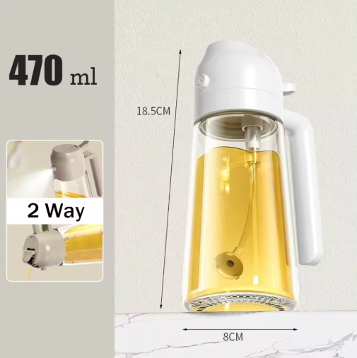 2in1 470ml Spray Oil Sprayer Bottle Spray Oil Dispenser Oil Jar Cruet BBQ Kitchen Cooking Roasting Picnic Kitchen Tools