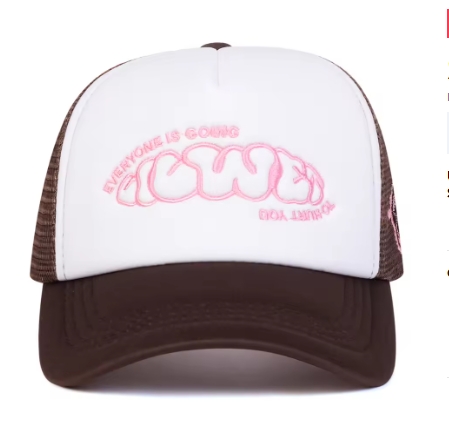 Unisex EVERYONE IS GOING Letter Embroidery Baseball Net Caps Adjustable Casual Hats Spring and Summer Outdoor Sunscreen Hat