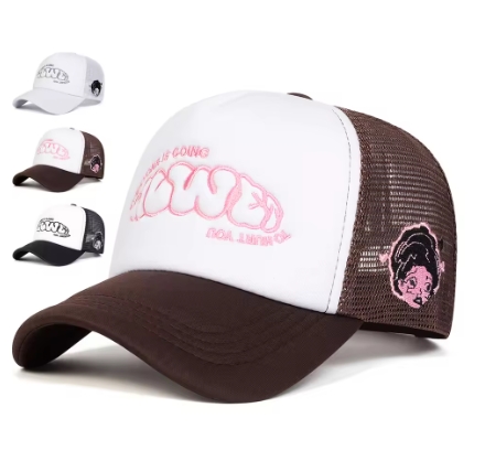 Unisex EVERYONE IS GOING Letter Embroidery Baseball Net Caps Adjustable Casual Hats Spring and Summer Outdoor Sunscreen Hat