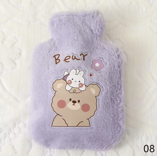 500ML Cartoon Warm Hot Water Bottle Bag Girl Warm Belly Warmer Filled Mini Explosion-proof Portable Winter Reusable Hand Warmer