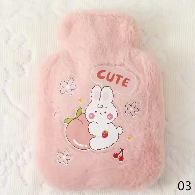 500ML Cartoon Warm Hot Water Bottle Bag Girl Warm Belly Warmer Filled Mini Explosion-proof Portable Winter Reusable Hand Warmer