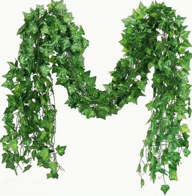 2.1M Green Ivy Leaf Hanging Vine Artificial Garland Silk Wall Plant Home Garden Decoration Wedding Party DIY Fake Wreath Leaves