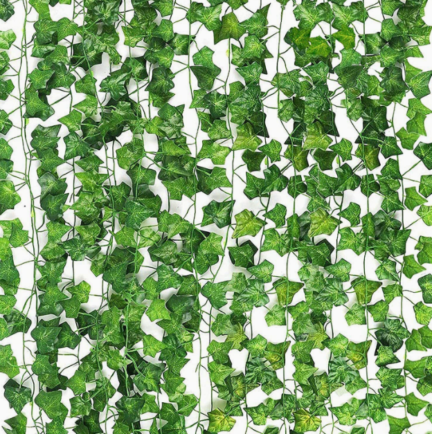 2.1M Green Ivy Leaf Hanging Vine Artificial Garland Silk Wall Plant Home Garden Decoration Wedding Party DIY Fake Wreath Leaves