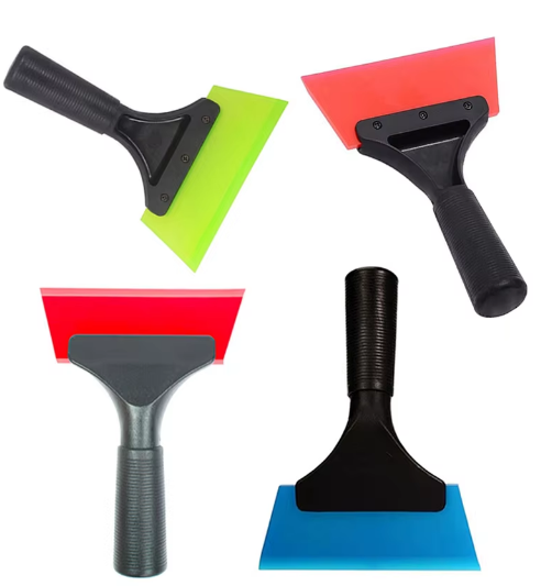 1PCS Multifunctional Automotive Window Film Scraper Tool Kit with Soft Silicone Blade, Car Glass Cleaner Water Wiper